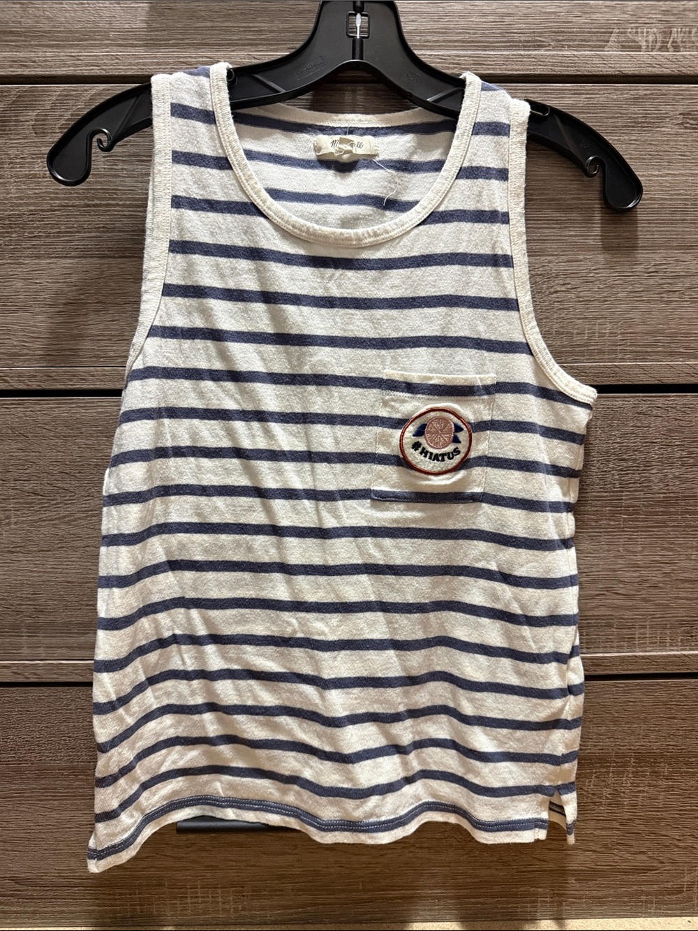 Madewell Kids Navy & White Striped Tank with Patch